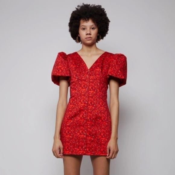 LHD Dresses & Skirts - LHD Pedra Bonita Red Sloth floral print Dress SZ 2